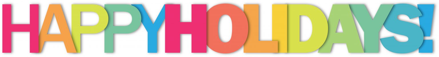 HAPPY HOLIDAYS colorful typographic banner